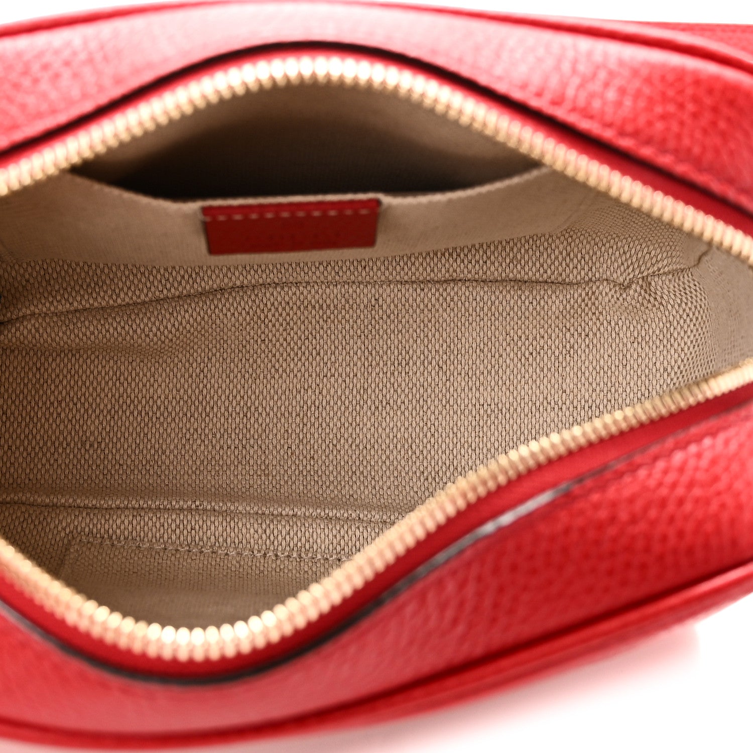 Gucci Pebbled Calfskin Small Soho Disco Bag Vibrant Red 5 of 10