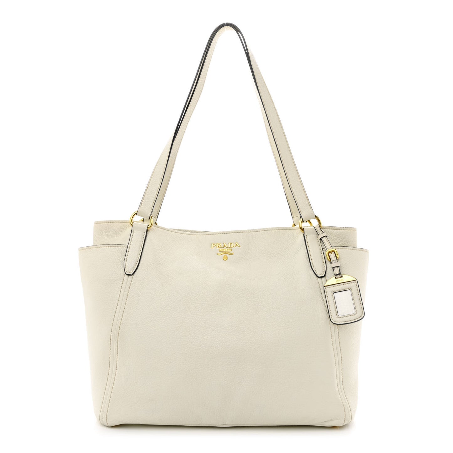 Vitello Daino Side Pocket Tote Talco