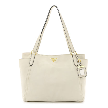 Prada Vitello Daino Side Pocket Tote Talco 1 of 14