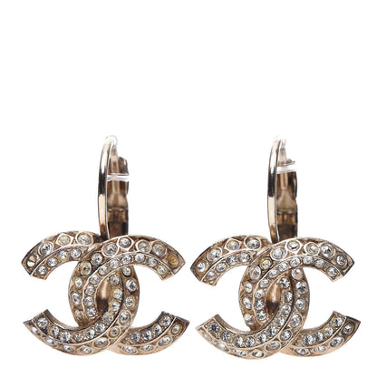 Chanel Crystal CC Dangle Earrings Gold 1 of 6