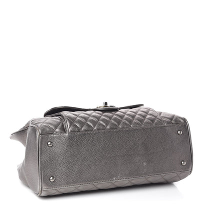 Chanel Metallic Grained Calfskin Quilted Large Casual Pocket Tote Silver 4 of 11