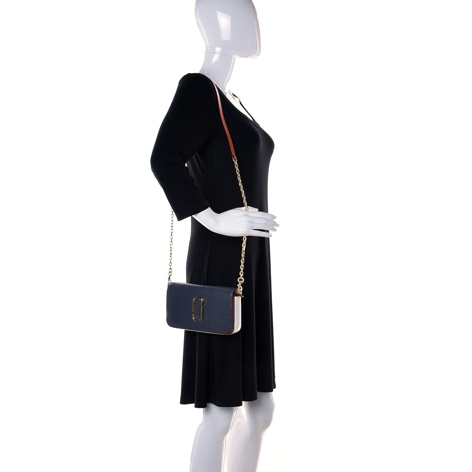 Marc Jacobs Saffiano Snapshot Wallet On Chain Bag Cylinder Grey Multi 2 of 10