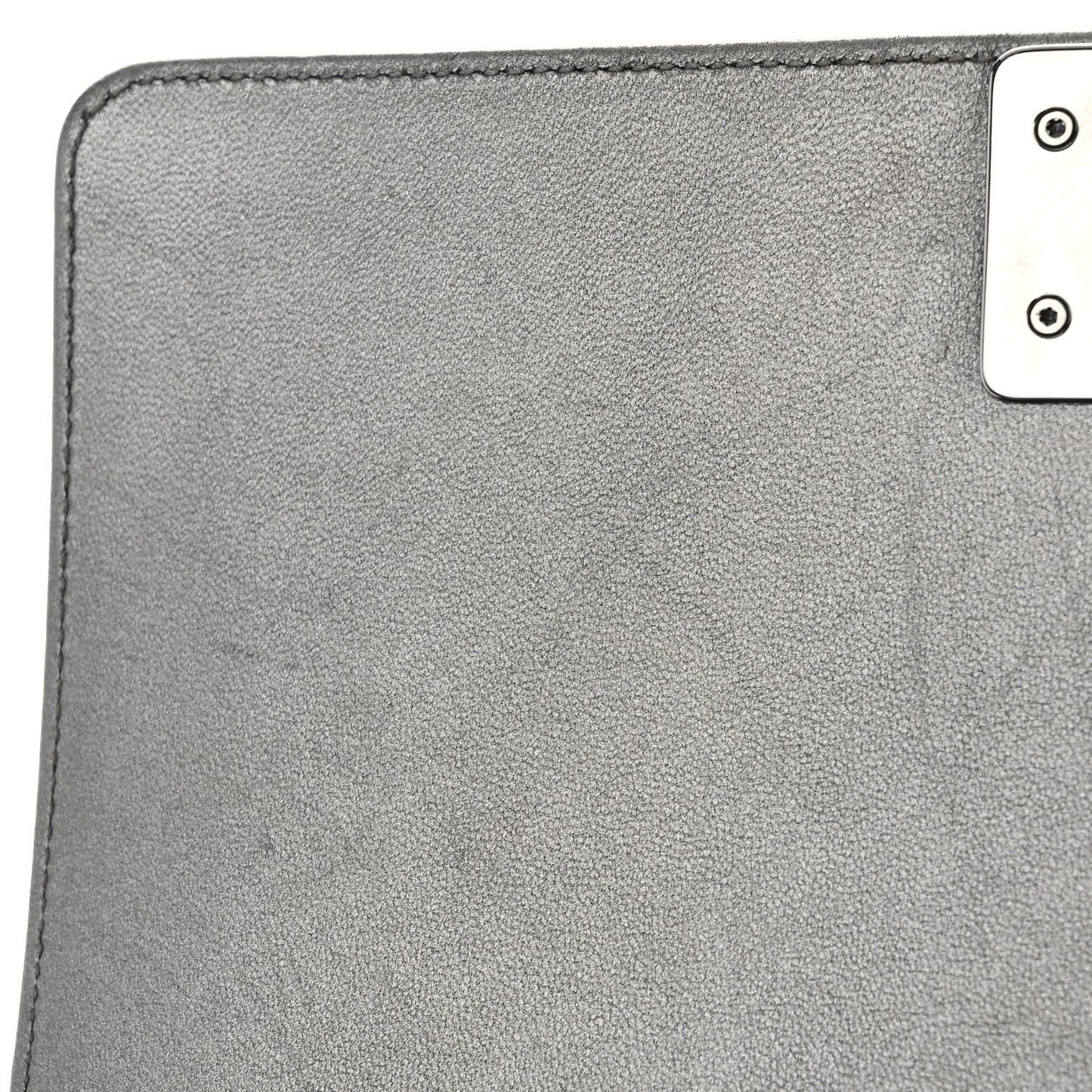Snakeskin Medium Boy Flap Silver
