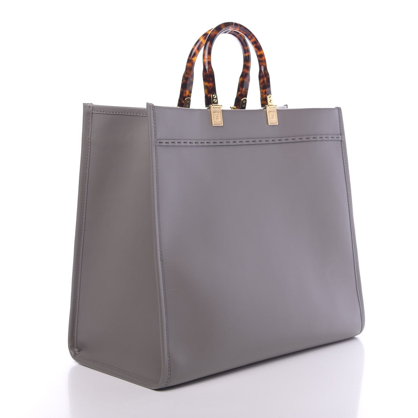 Vitello King Plexiglass Logo Embossed Large Fendi Sunshine Shopper Tote Moon
