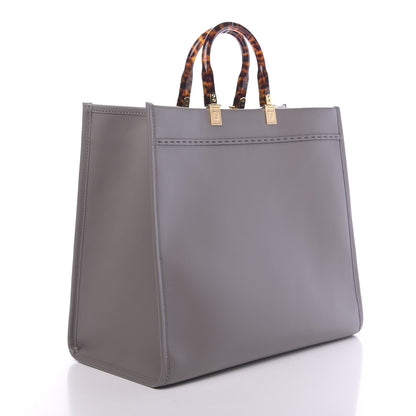 Fendi Vitello King Plexiglass Logo Embossed Large Fendi Sunshine Shopper Tote Moon 3 of 10
