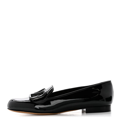 Valentino Garavani Patent Vlogo Loafer Flats 37 Black 1 of 9