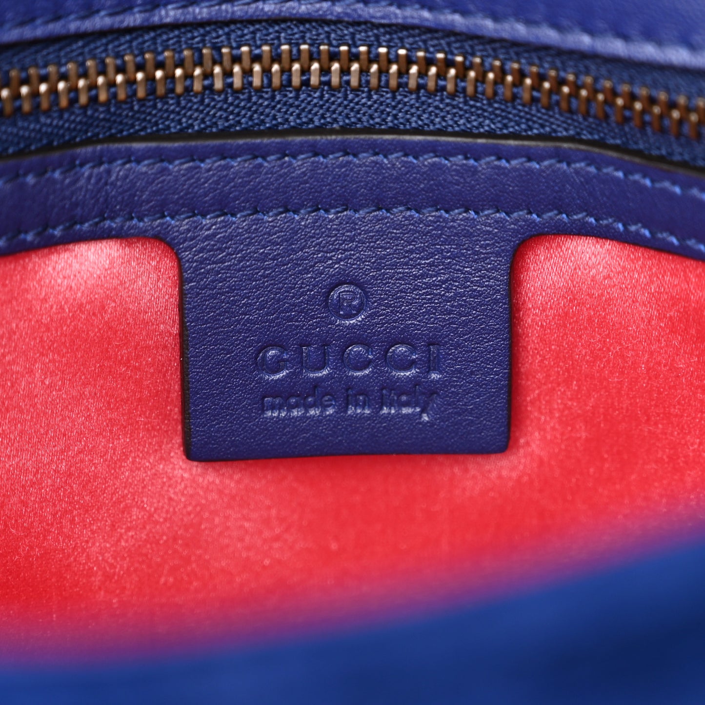 Velvet Matelasse Deer Embroidered Small GG Marmont Shoulder Bag Cobalt
