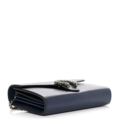 Gucci Dollar Calfskin Crystal Mini Dionysus Chain Wallet Blue Agata Black Diamond 4 of 11