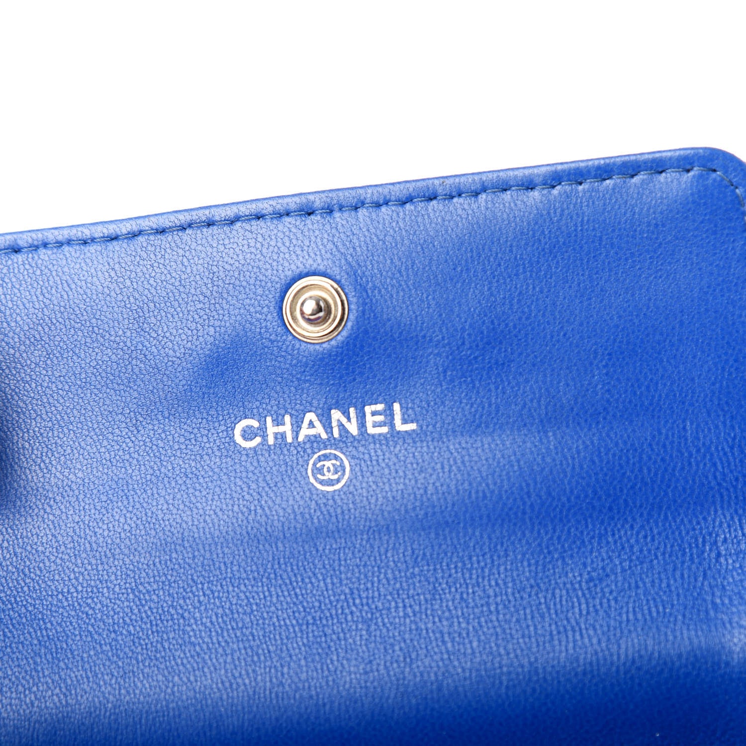 Chanel Lambskin Quilted Flap Card Holder Blue 6 of 9