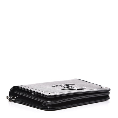 Chanel Caviar Patent CC Wallet On Chain WOC Black 4 of 14
