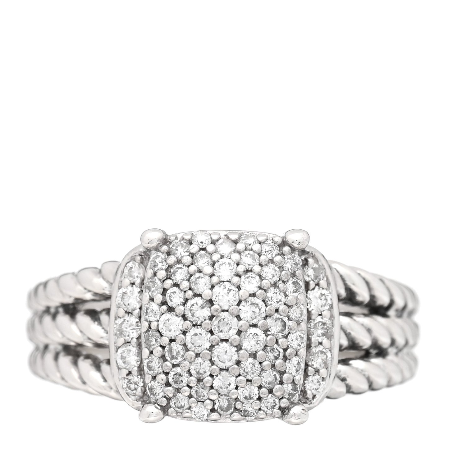 Sterling Silver Diamond 10mm Petite Wheaton Ring 52 6