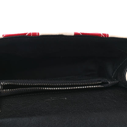Saint Laurent Canvas Matelasse Chevron American Flag Monogram Medium College Bag Red Blue 4 of 4