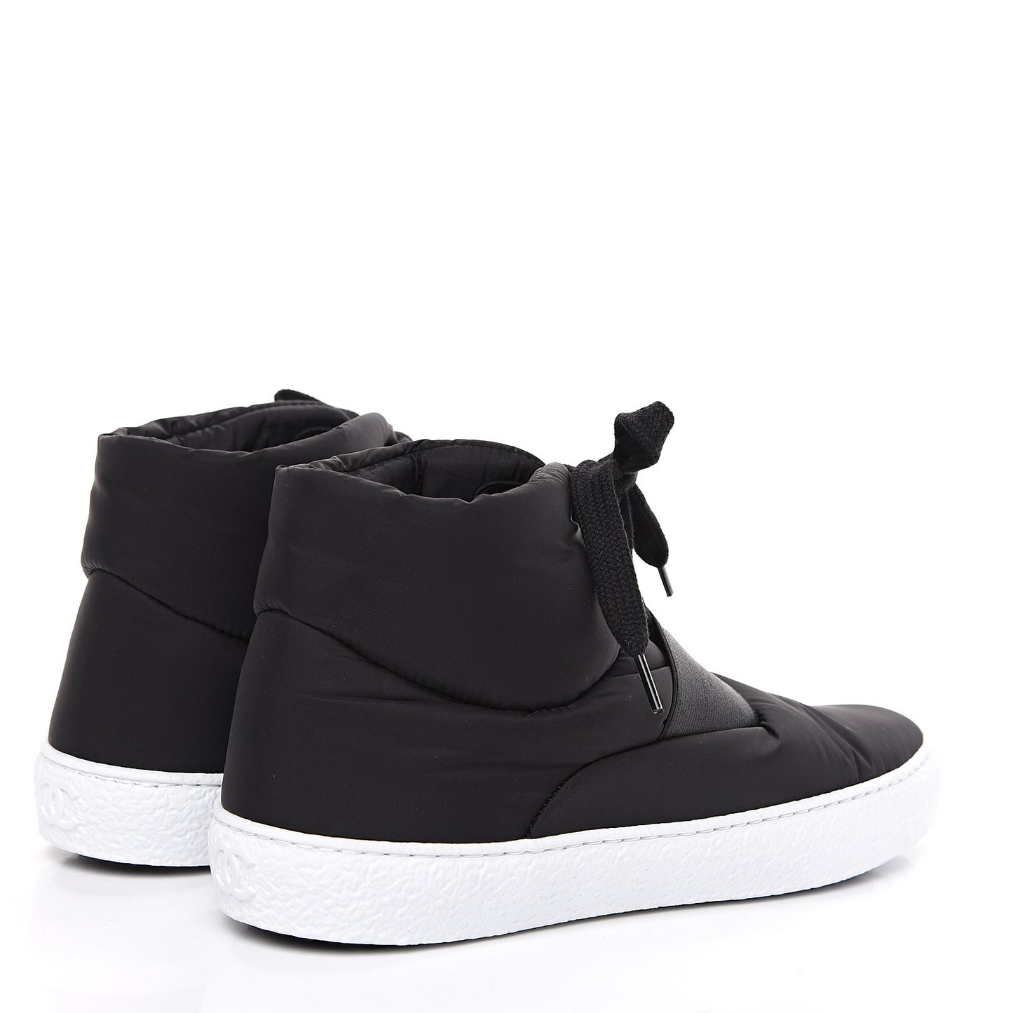Nylon High Top Sneakers 36 Black