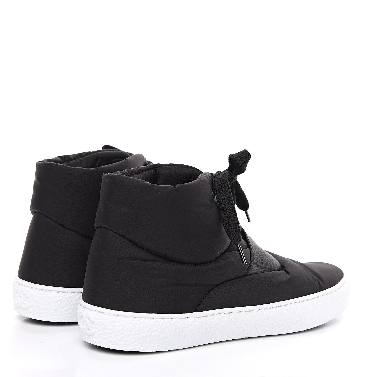 Chanel Nylon High Top Sneakers 36 Black 4 of 8
