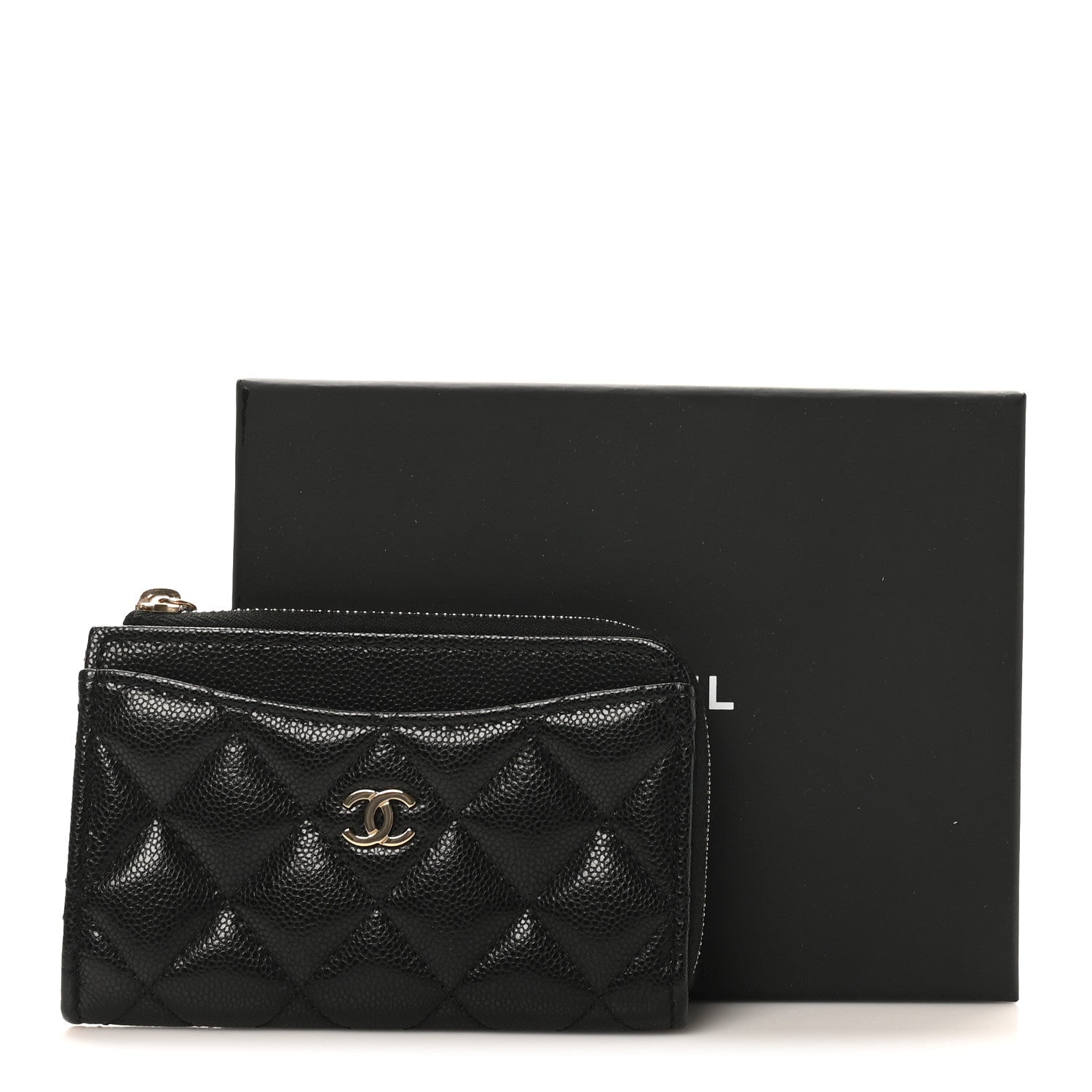 Chanel Caviar Quilted CC Zip Around Card Holder Black 9 of 9