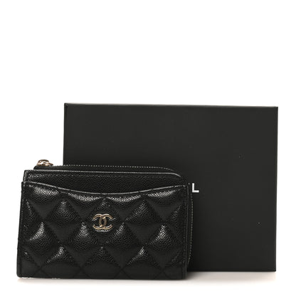 Chanel Caviar Quilted CC Zip Around Card Holder Black 9 of 9