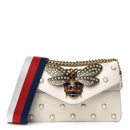 Gucci Nappa Pearl Studded Mini Queen Margaret Broadway Shoulder Bag Mystic White 1 of 11