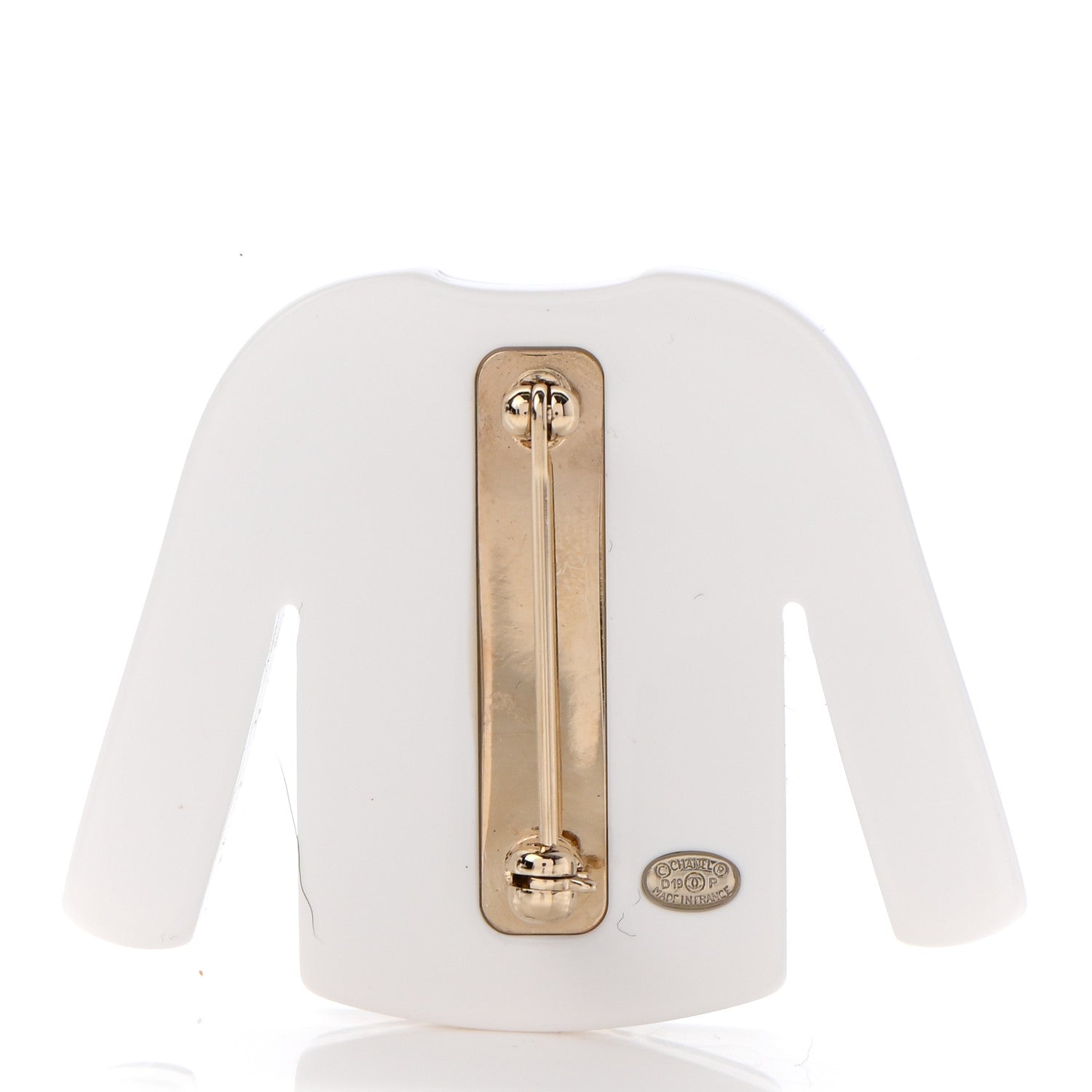 Chanel Resin Pearl Tweed Cardigan CC Brooch Black White 3 of 5