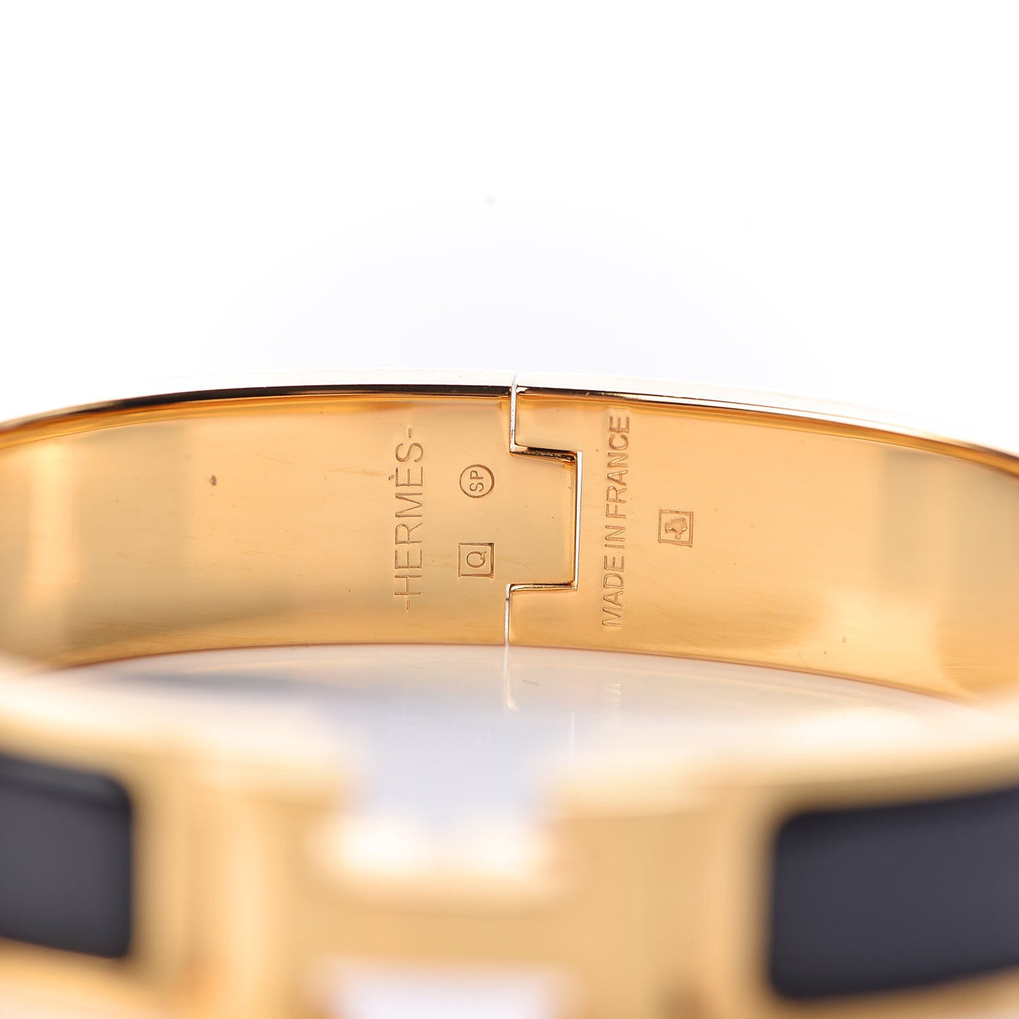 Enamel Narrow Clic Clac H Bracelet PM Black