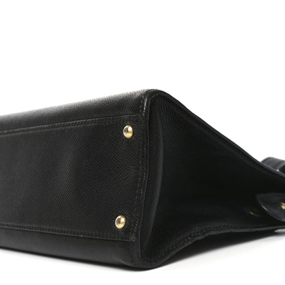Chanel Grained Calfskin Logo Shoulder Bag Black 10 of 10