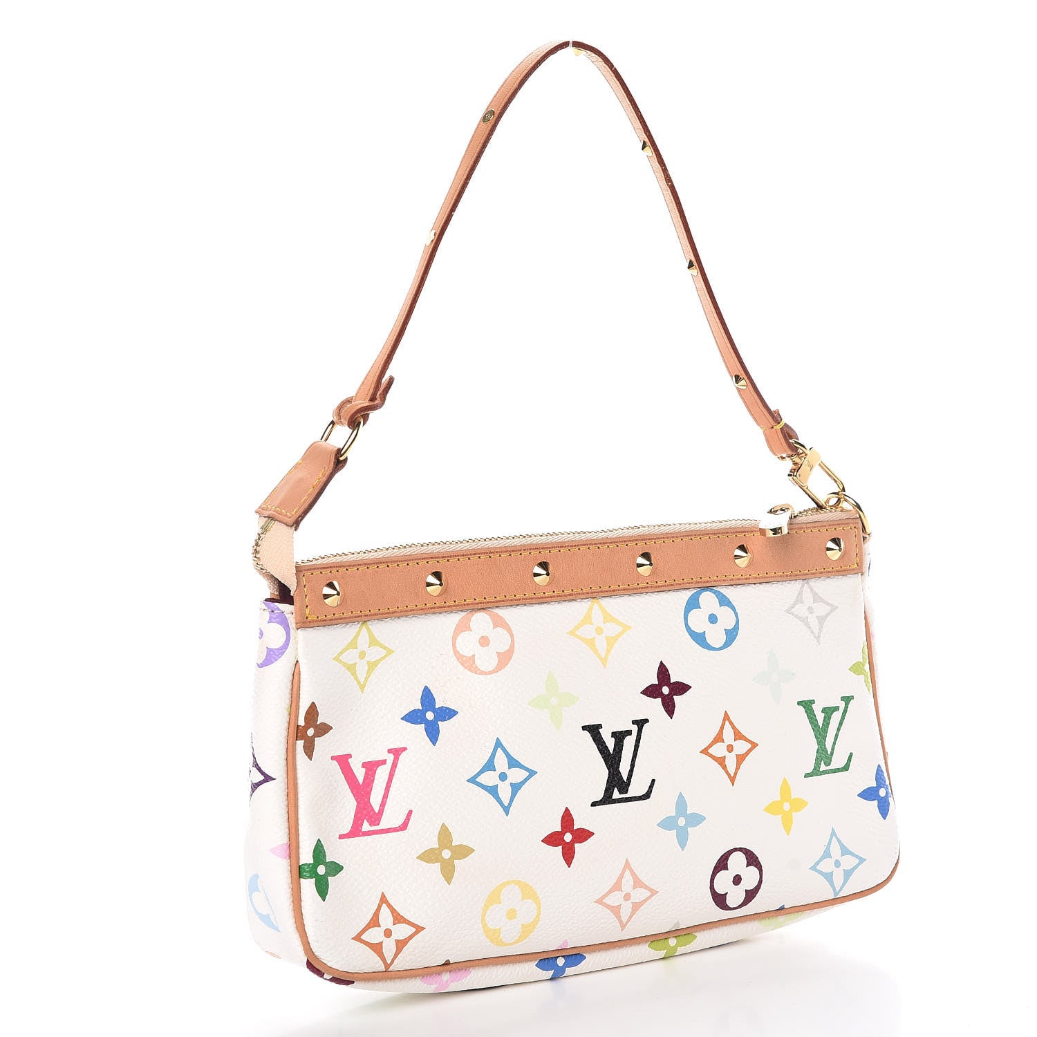 Louis Vuitton Monogram Multicolor Pochette Accessories White 3 of 16