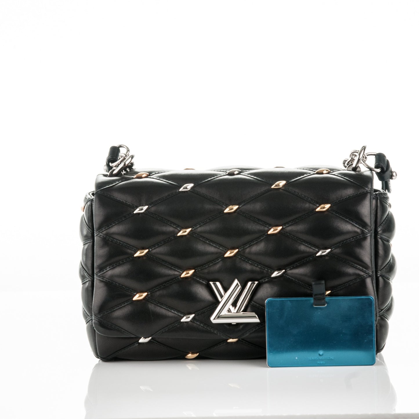 Lambskin Studded Malletage GO-14 PM Black