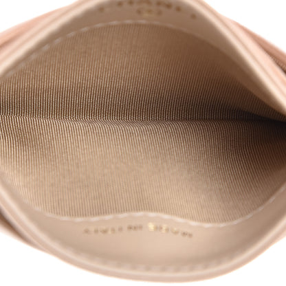 Chanel Shiny Goatskin Quilted Chanel 19 Card Holder Beige 5 of 10