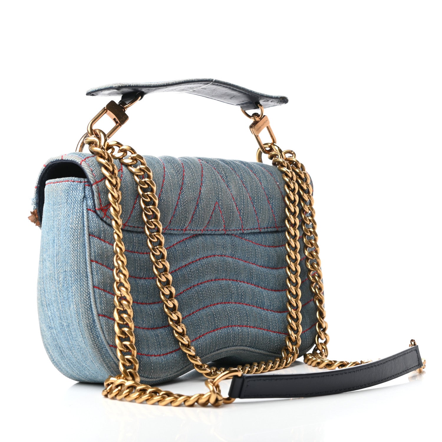 Louis Vuitton Denim New Wave Chain MM Blue 3 of 10