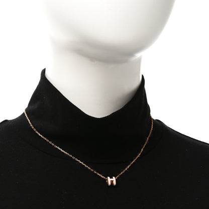 Hermes Lacquered Rose Gold Mini Pop H Pendant Necklace Rose Dragee 2 of 4
