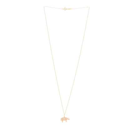 Tiffany 18K Rose Gold Save The Wild Rhino Pendant Necklace 2 of 5