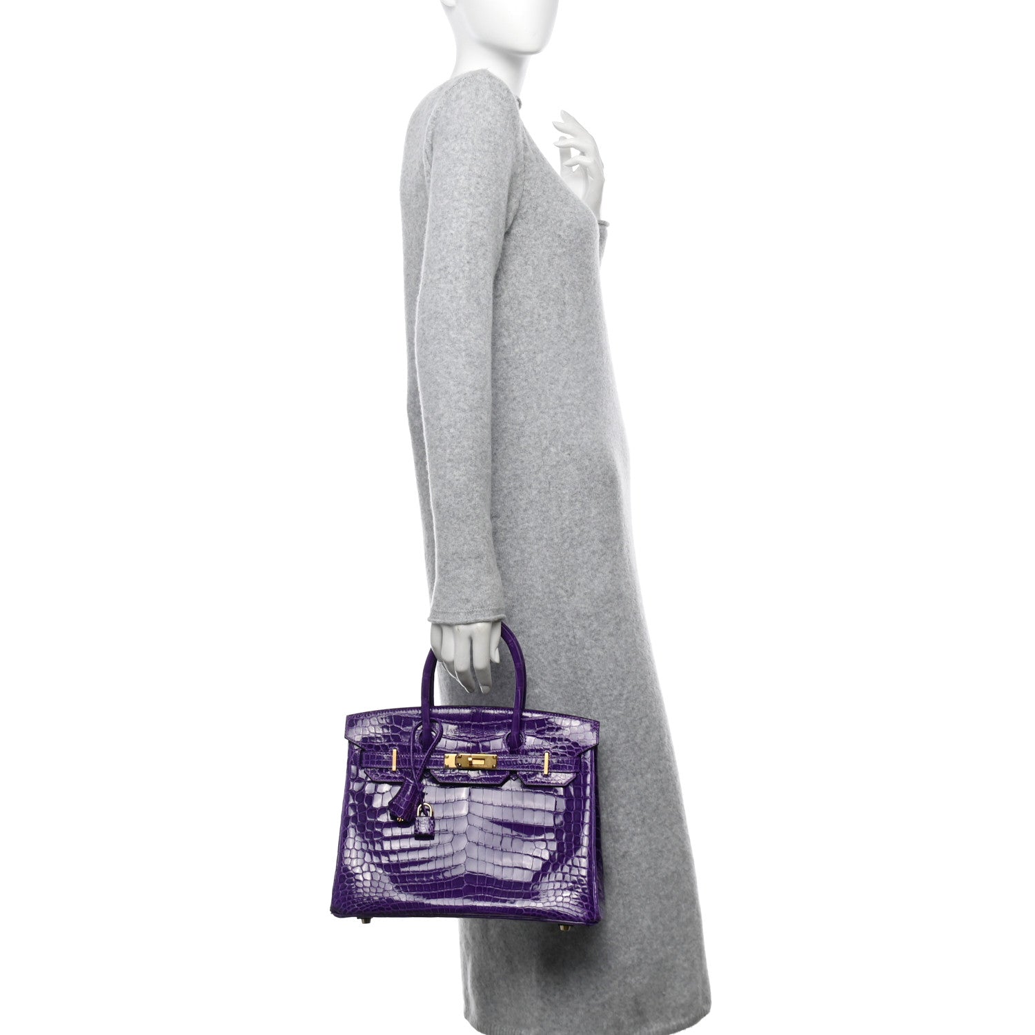Hermes Shiny Niloticus Crocodile Birkin 30 Ultraviolet 2 of 13