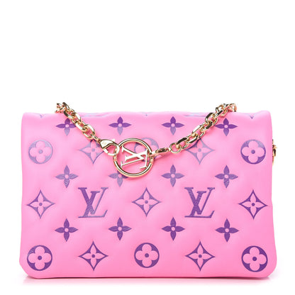 Louis Vuitton Lambskin Embossed Monogram Vuittamins Pochette Coussin Rose Violet 1 of 10