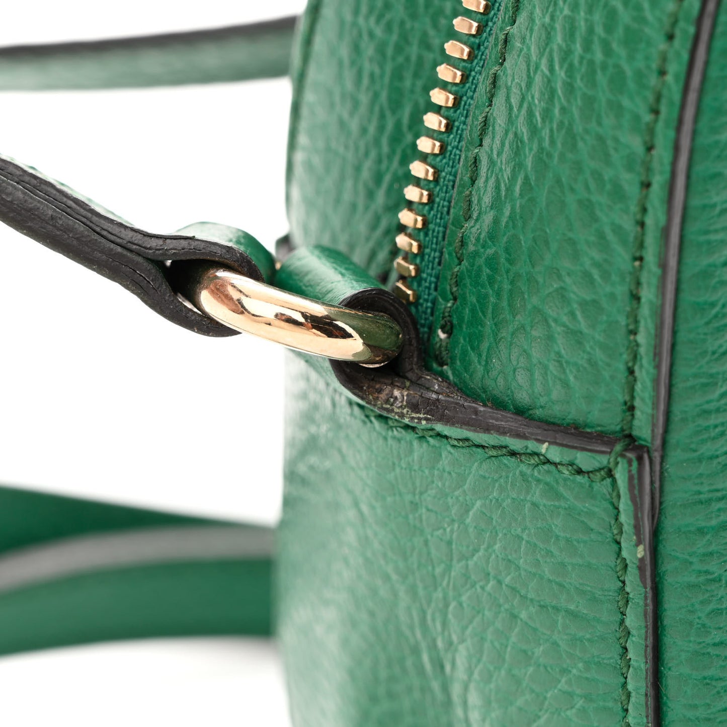 Pebbled Calfskin Small Soho Disco Bag Emerald Green