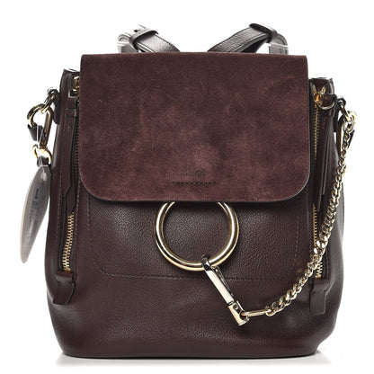 Chloe Suede Calfskin Small Faye Backpack Carbon Brown 1 of 7