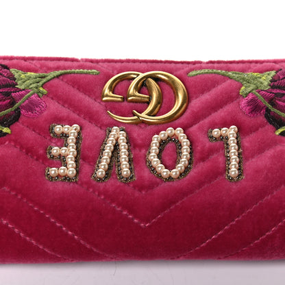 Gucci Velvet Matelasse Love Embroidered GG Marmont Mini Bag Light Raspberry Rose 5 of 6