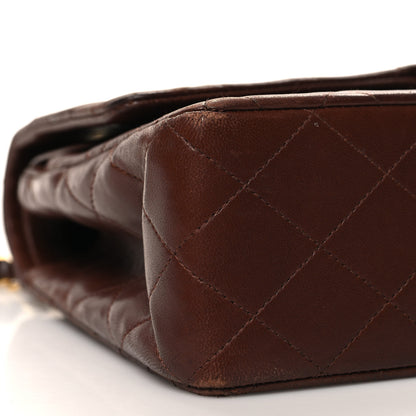 Chanel Lambskin Quilted Medium Double Flap Dark Brown 9 of 13