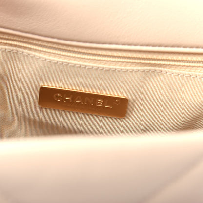 Chanel Lambskin Quilted Large Chanel 19 Flap Light Beige 6 of 10