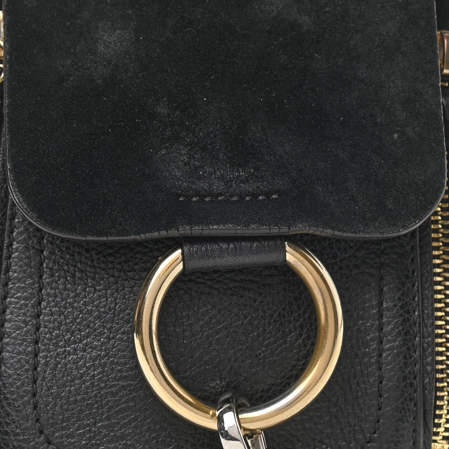 Suede Calfskin Mini Faye Backpack Black