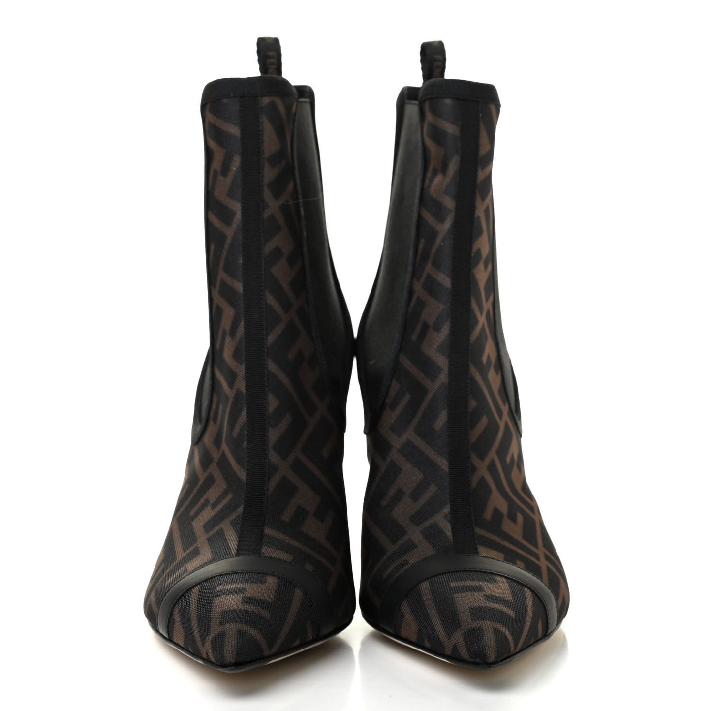 Mesh Tulle FF Colibri 85mm Ankle Booties 40 Tobacco Moro Black