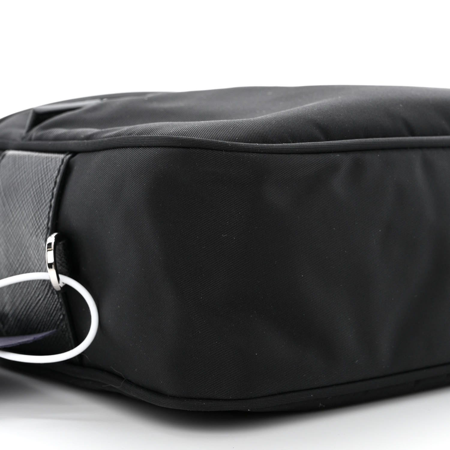 Prada Re-Nylon Vela Saffiano Pocket Double Zip Shoulder Bag Black 9 of 12