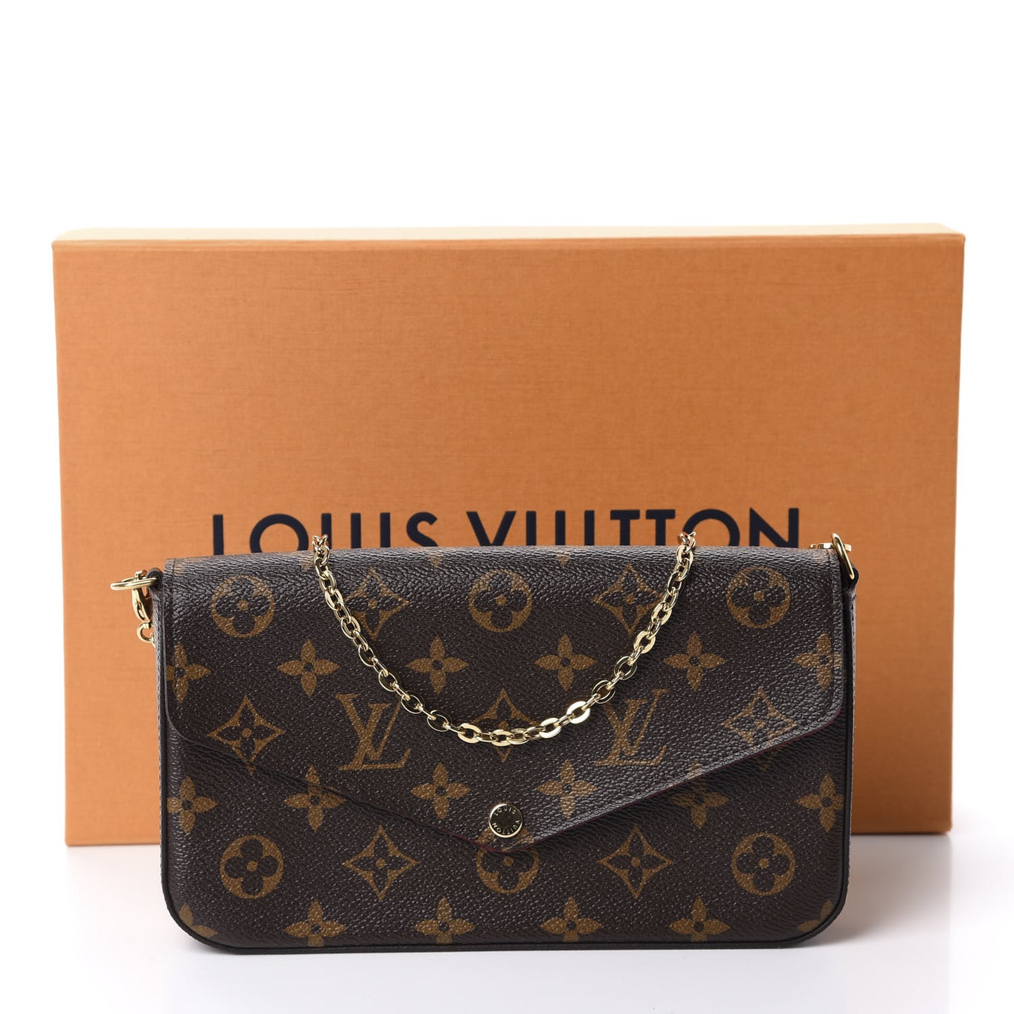 Monogram Pochette Felicie Chain Wallet Fuchsia