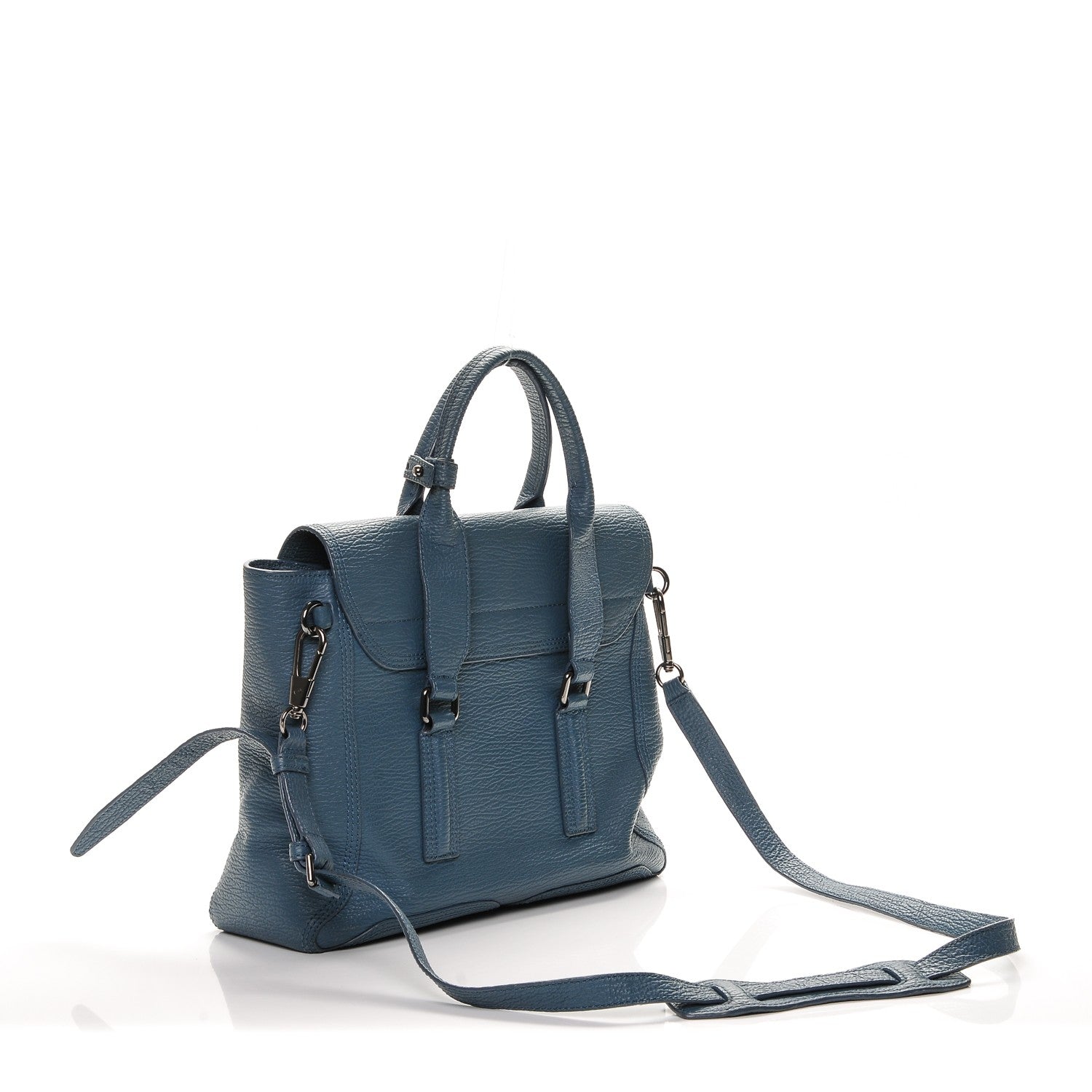 3.1 Phillip Lim 3.1 Textured Calfskin Medium Pashli Satchel Denim Blue 3 of 7