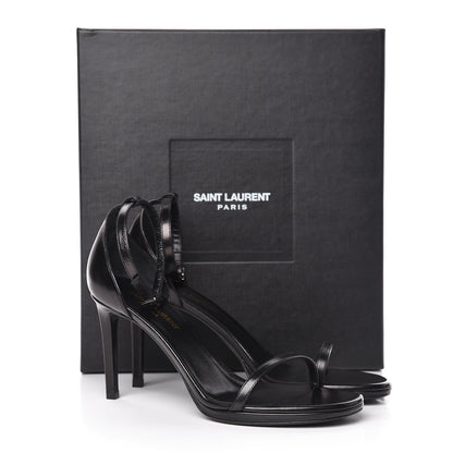 Saint Laurent Calfskin Jane 80 Ankle Strap Sandals 38 Black 11 of 11