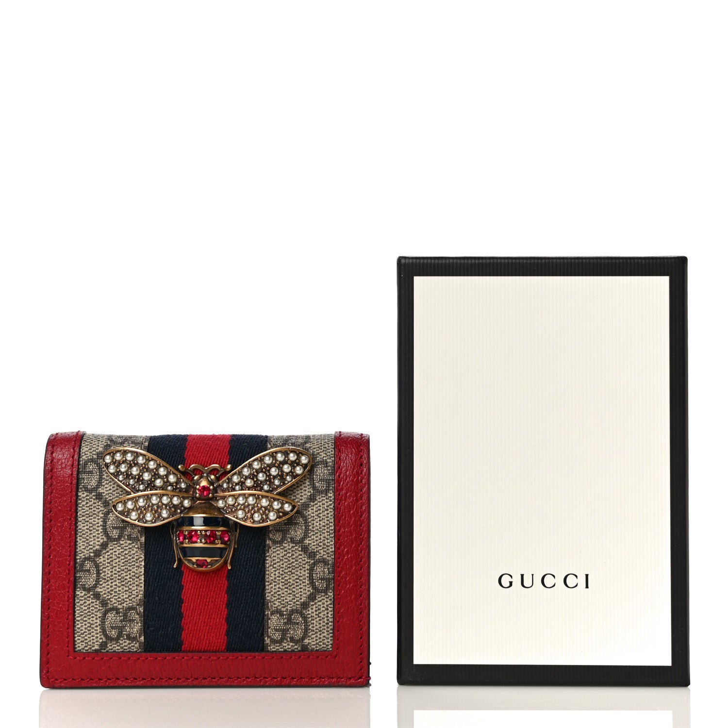 Gucci GG Supreme Monogram Queen Margaret Card Case Red 11 of 11