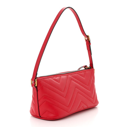 Gucci Calfskin Matelasse Chevron GG Marmont Sling Shoulder Bag Rosso 3 of 10