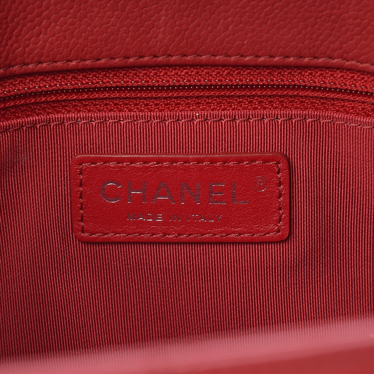 Chanel Caviar Quilted Large Casual Pocket Tote Red 6 of 18