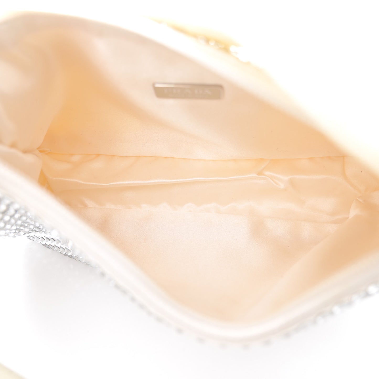 Satin Crystal Mini Re-Edition 2000 Bag White