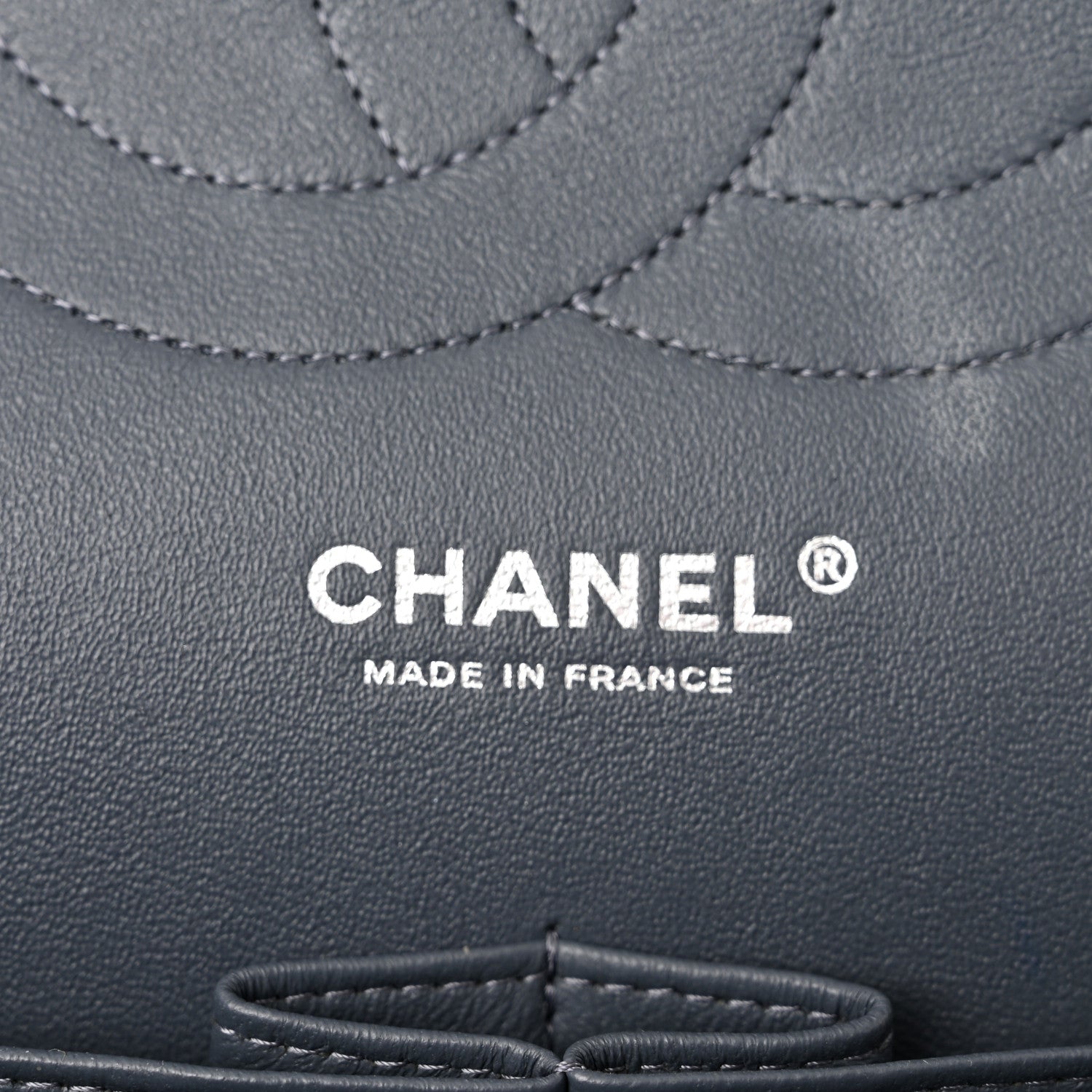 Chanel Washed Caviar Quilted Jumbo Double Flap Dark Grey 6 of 10