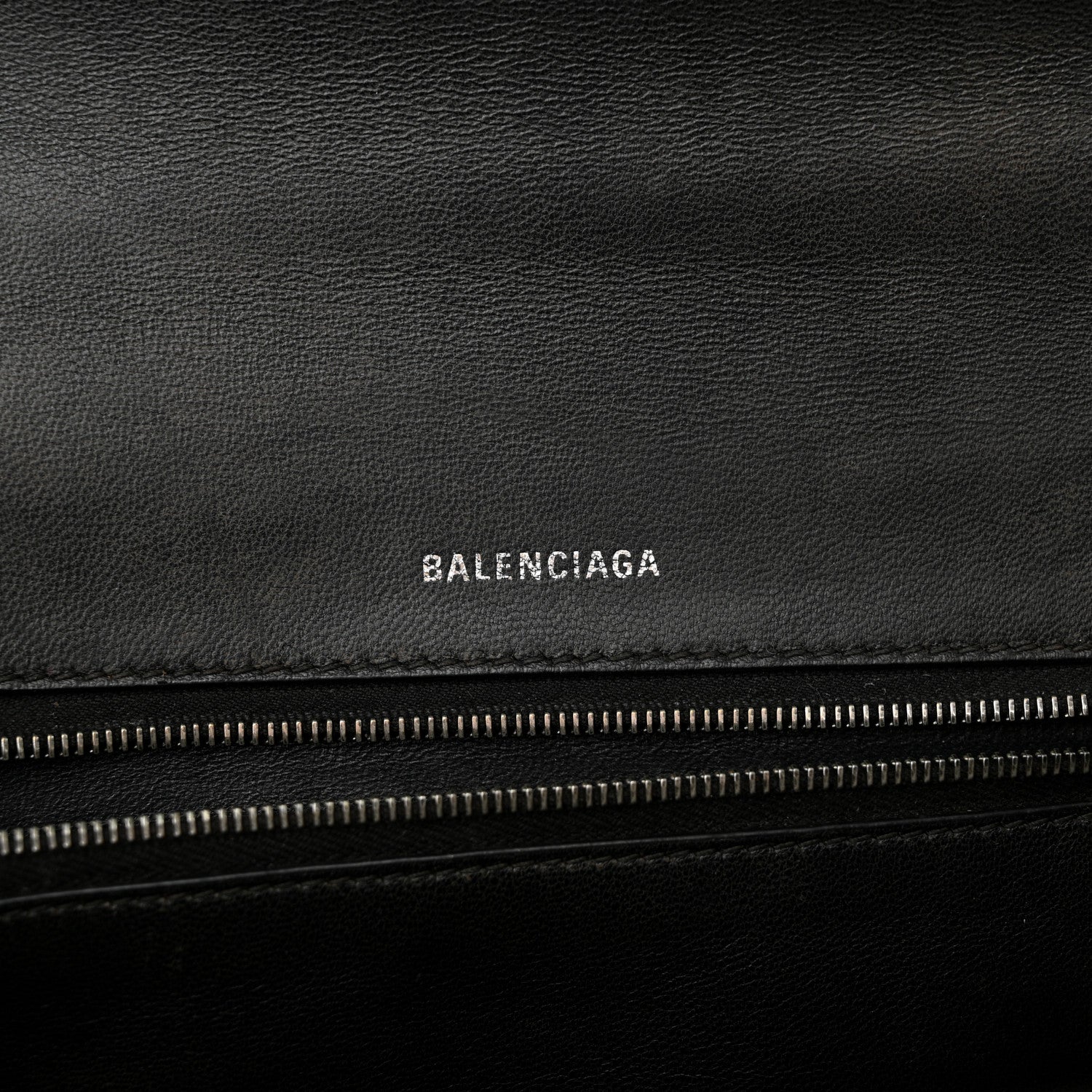 Balenciaga Shiny Calfskin Monochrome Crocodile Embossed Medium Hourglass Top Handle Bag Black 6 of 20
