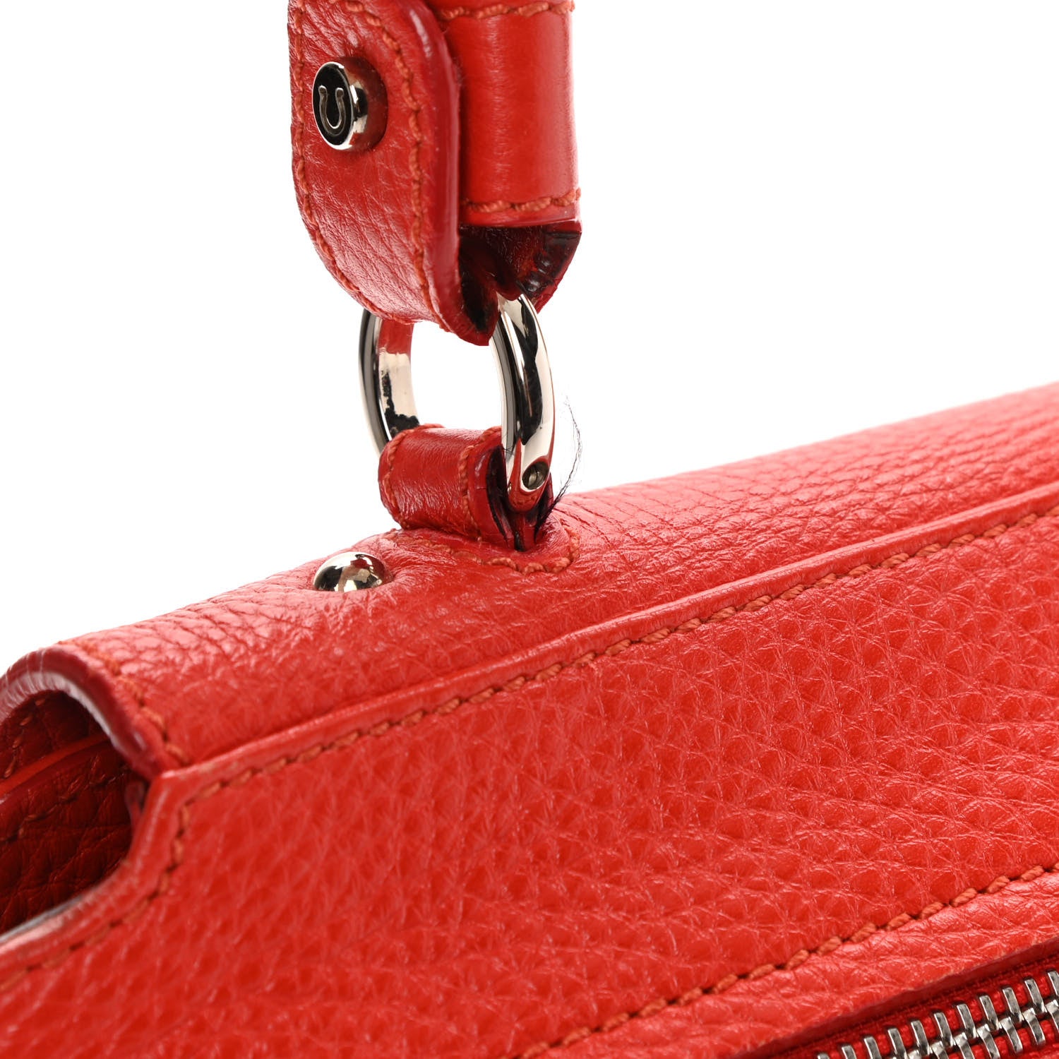 Salvatore Ferragamo Grained Calfskin Sofia Satchel Red 14 of 18